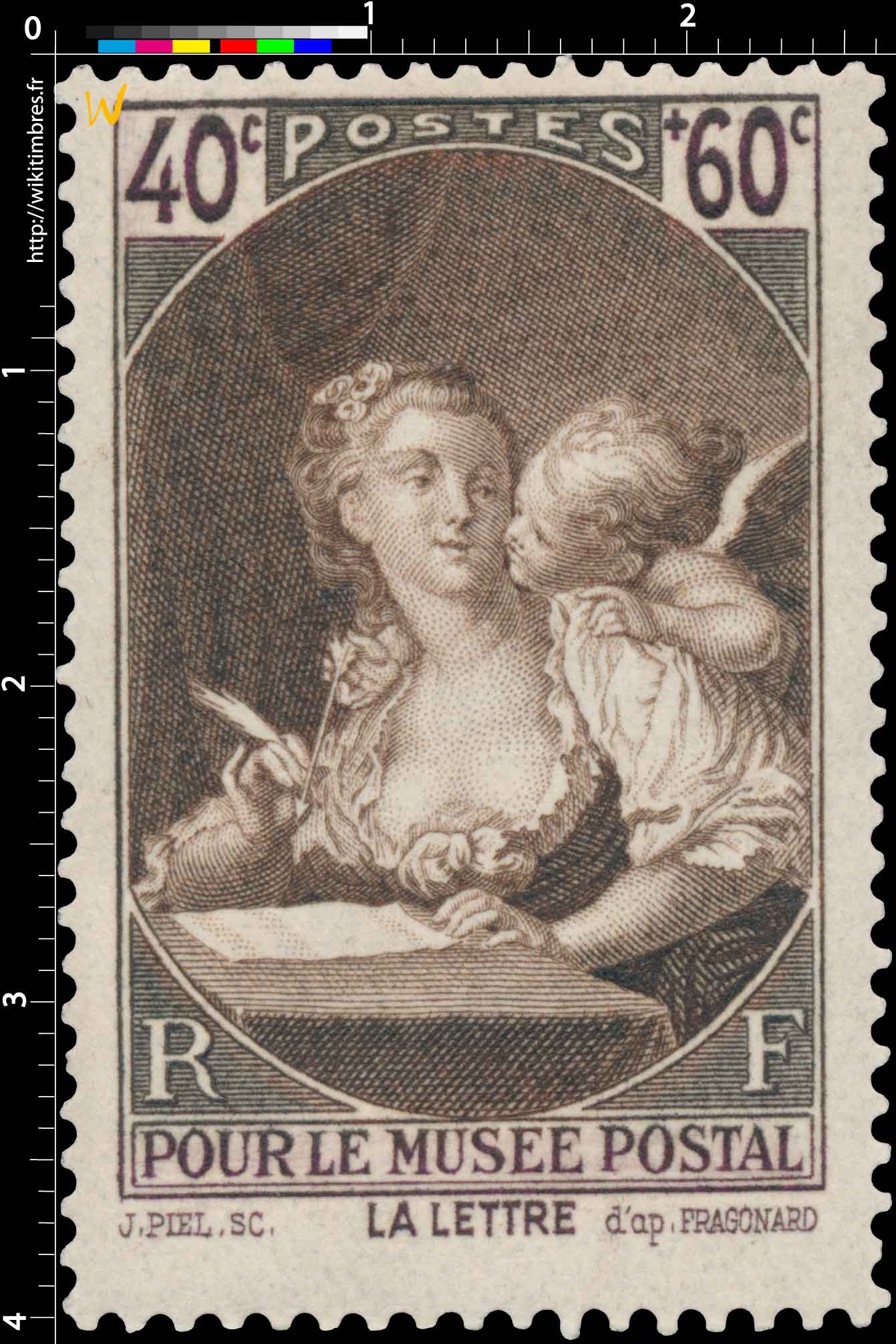 POUR LE MUSÉE POSTAL LA LETTRE d'après FRAGONARD