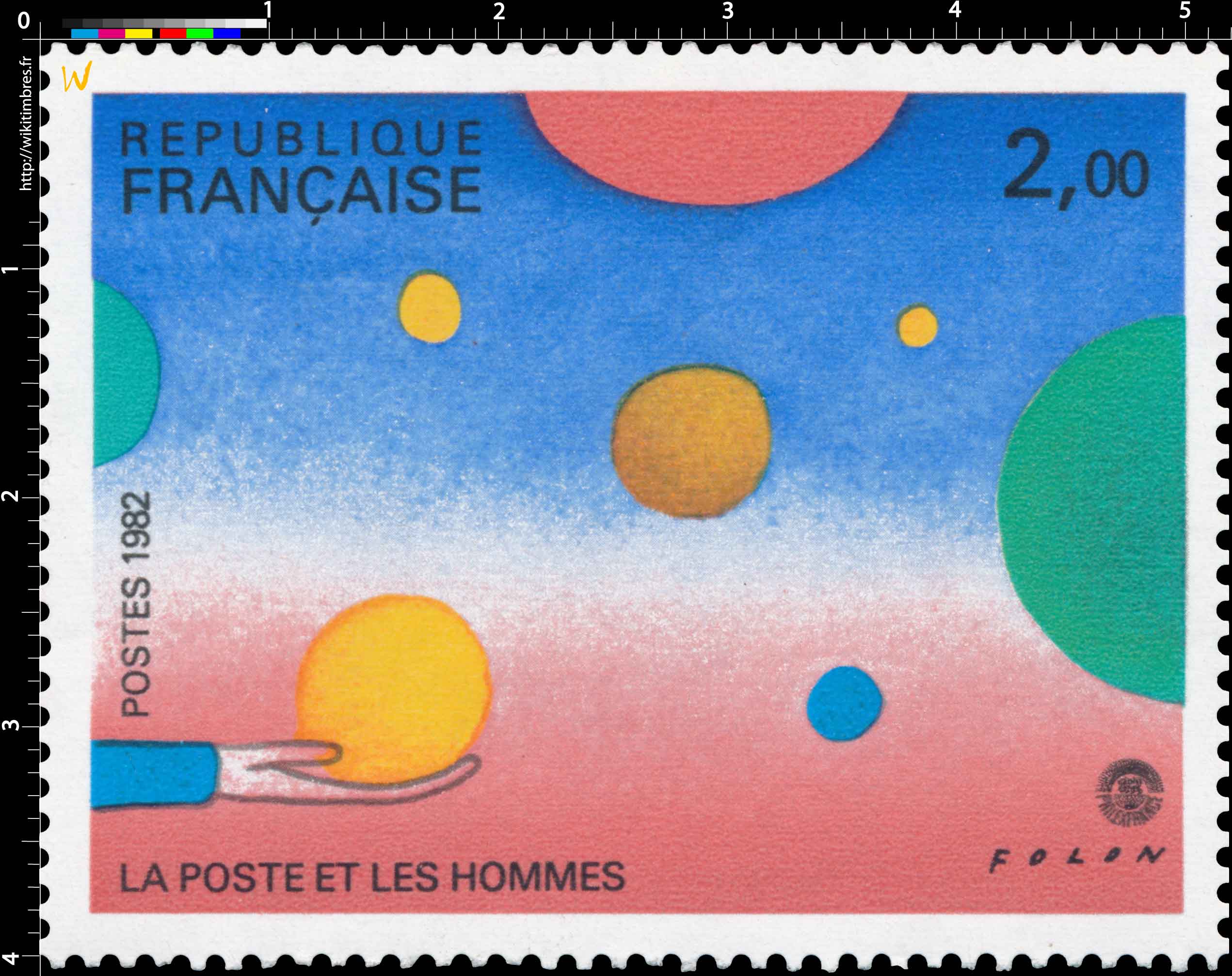 1982 LA POSTE ET LES HOMMES FOLON