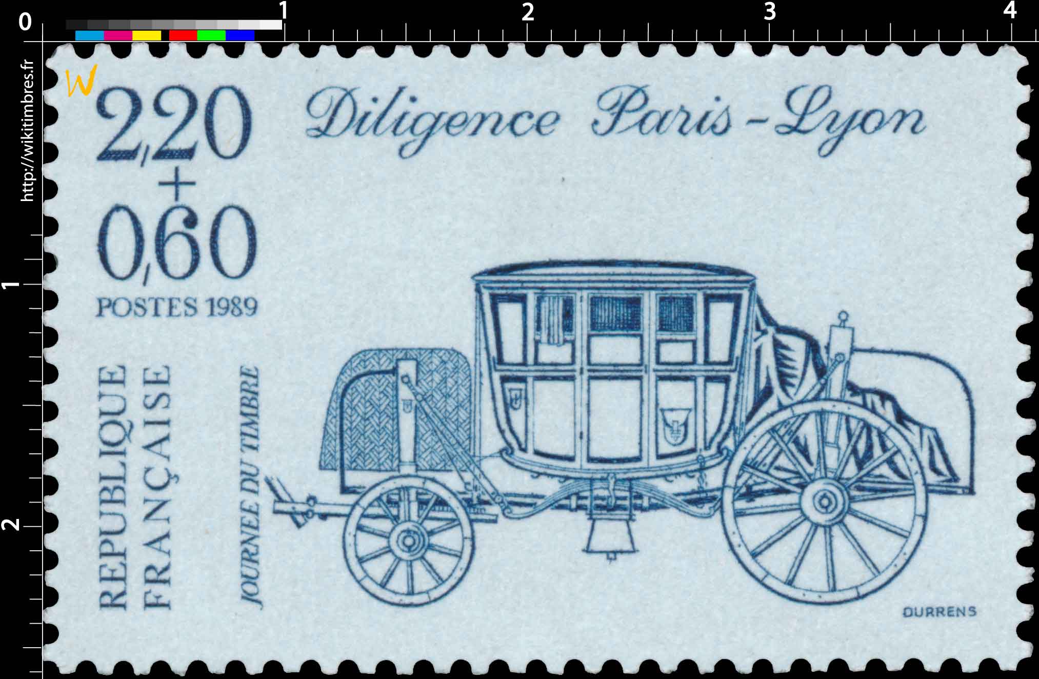 1989 JOURNÉE DU TIMBRE Diligence Paris-Lyon