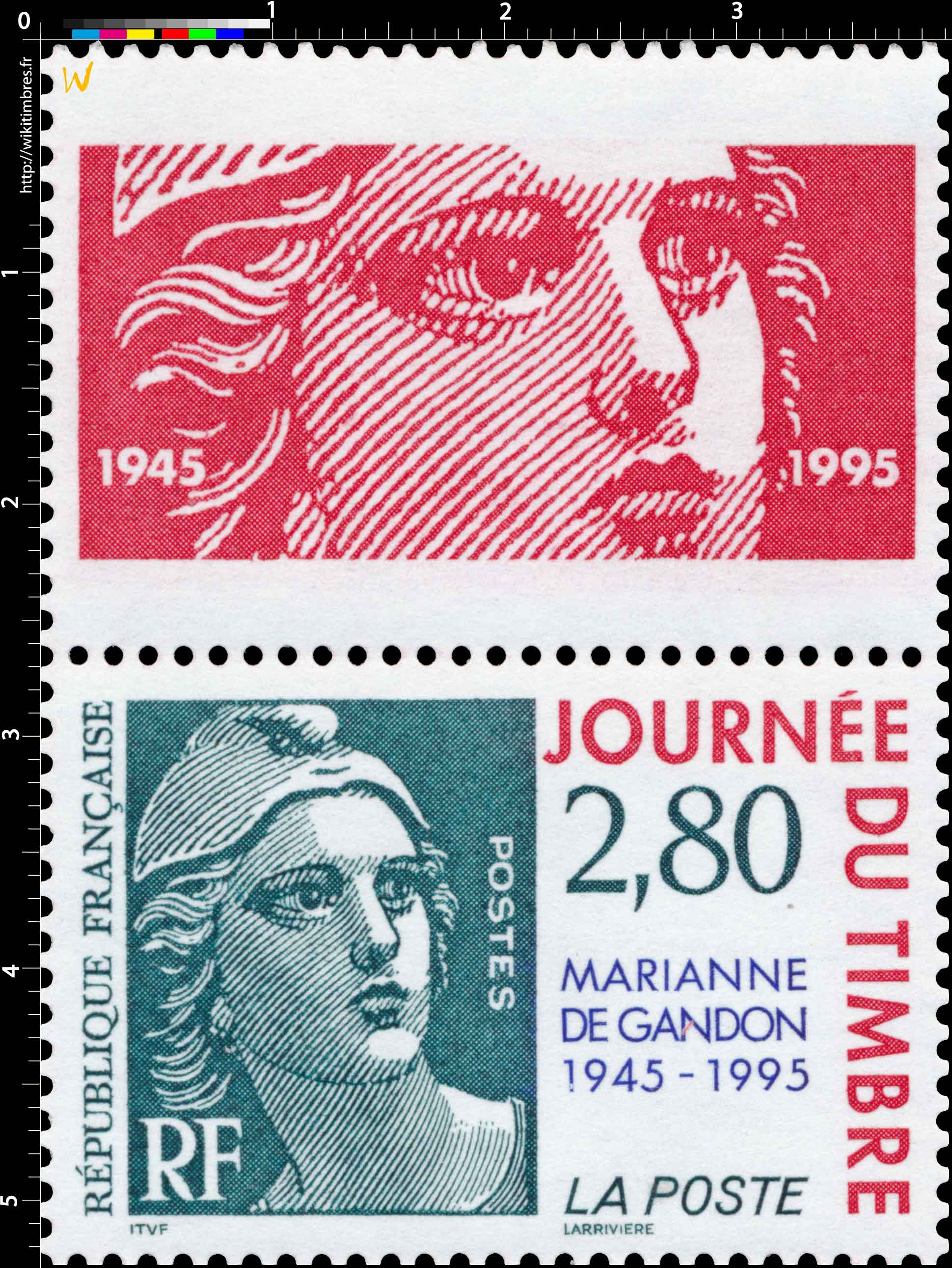 JOURNÉE DU TIMBRE MARIANNE DE GANDON 1945-1995