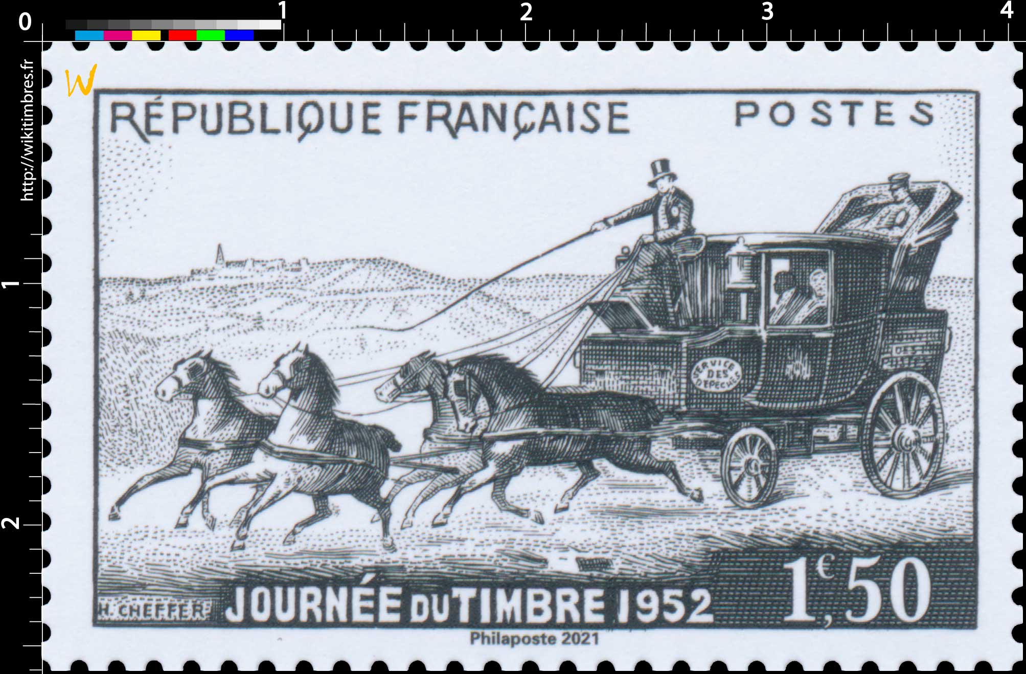 2021 Patrimoine de France - JOURNÉE DU TIMBRE 1952