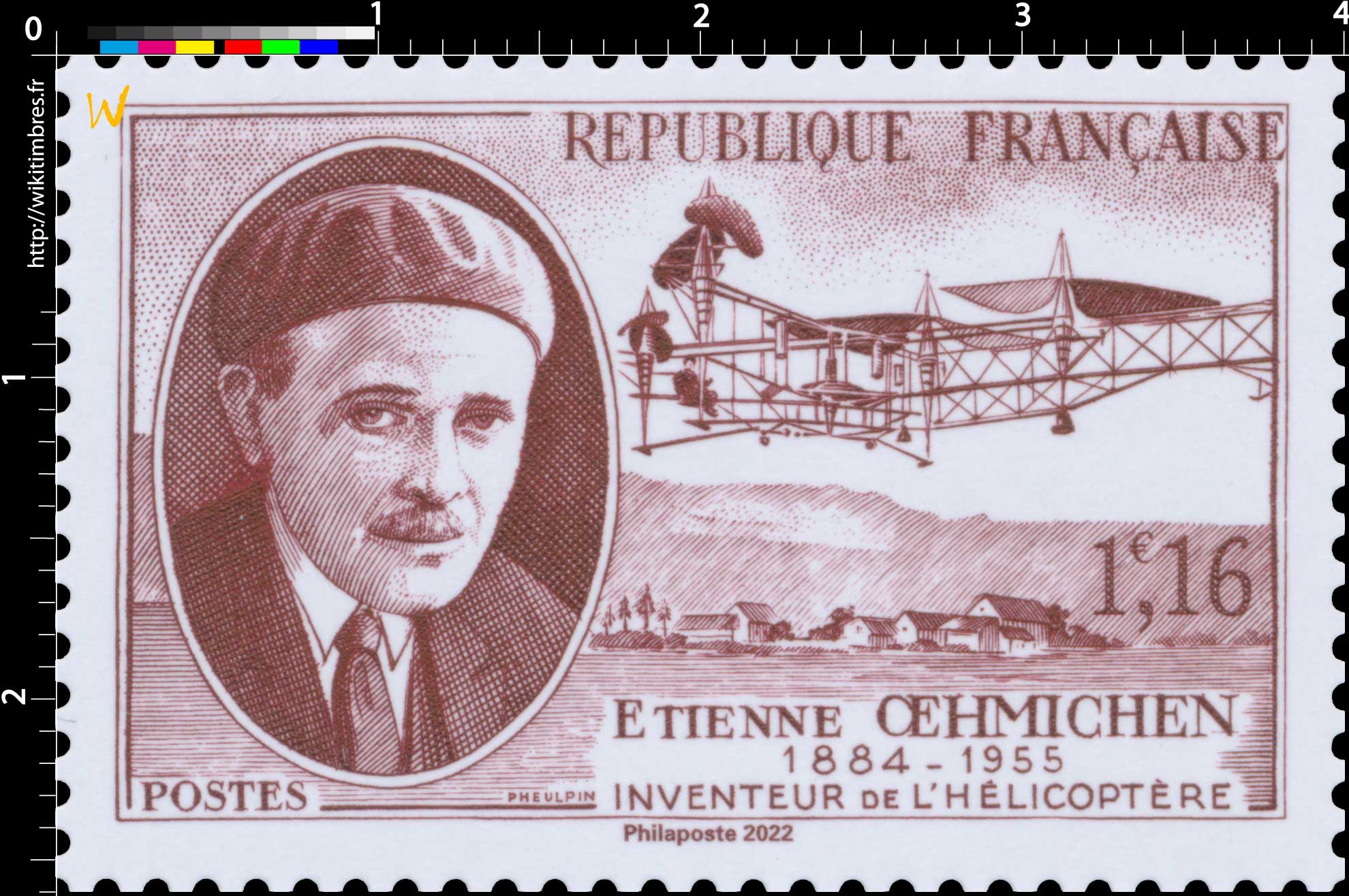 2022 Patrimoine de France - ETIENNE ŒHMICHEN 1884-1955 INVENTEUR DE L’HÉLICOPTÈRE