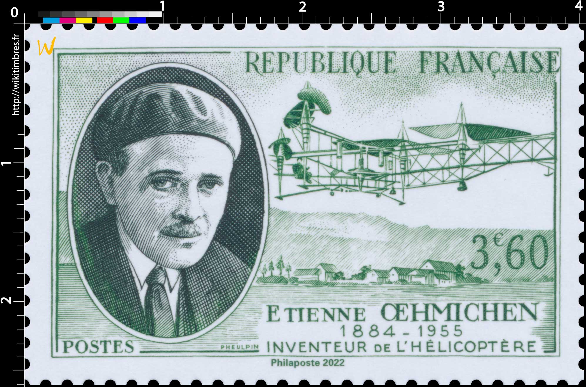 2022 Patrimoine de France - ETIENNE ŒHMICHEN 1884-1955 INVENTEUR DE L’HÉLICOPTÈRE