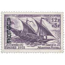 Algérie - Journée du Timbre 1957 service maritime postal