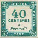 CHIFFRE TAXE 40 Centimes à percevoir