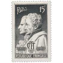 F.ARAGO 1786-1853 AMPÈRE 1775-1836 CITT PARIS 1949